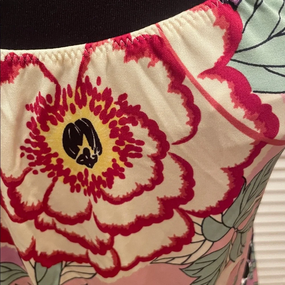 Elie Tahari Multicolor Silk  Floral Midi Dress